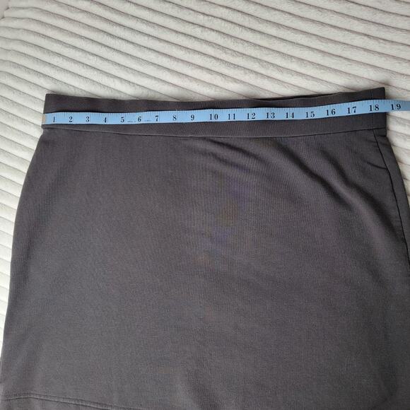 Pure Jill Gray Knit Skirt Size Large Pima Cotton Modal Soft Comfort Basic - Picture 3 of 5